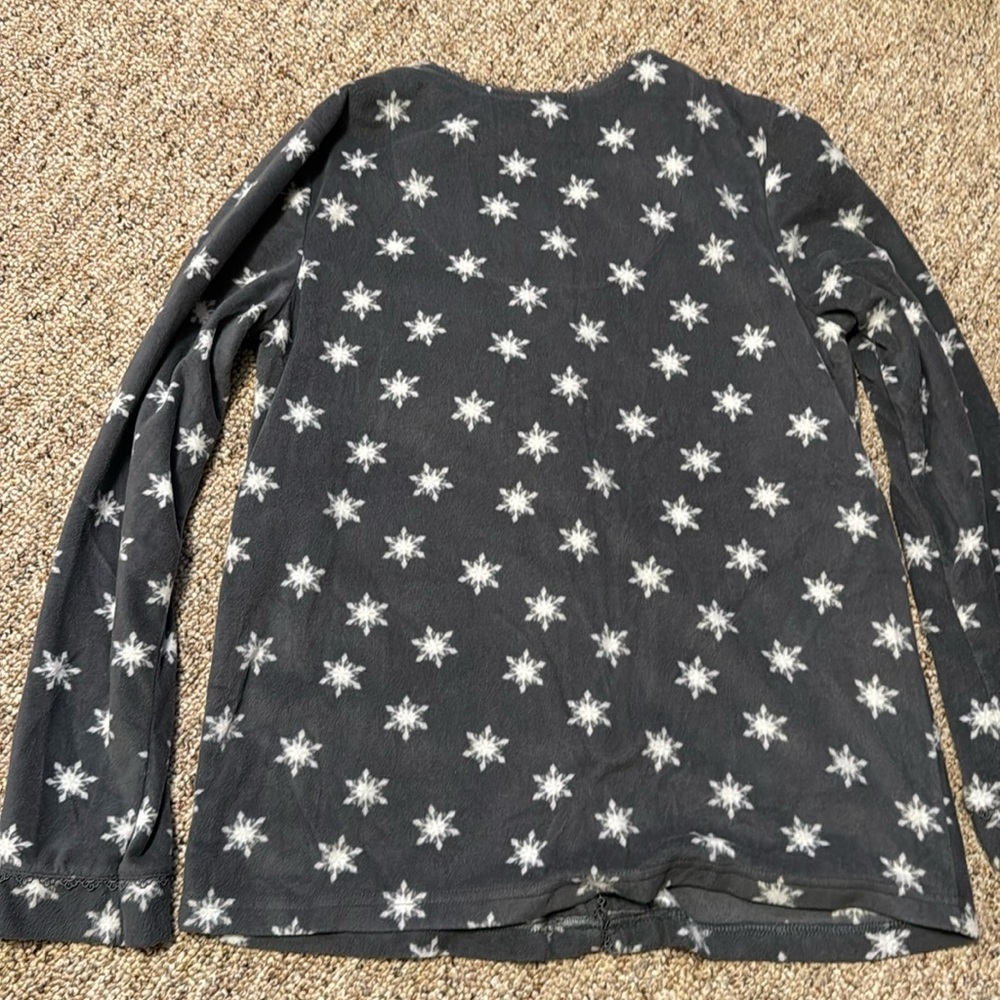Croft & Barrow Snowflake fleece pajama long sleeve set - Picture 4 of 5
